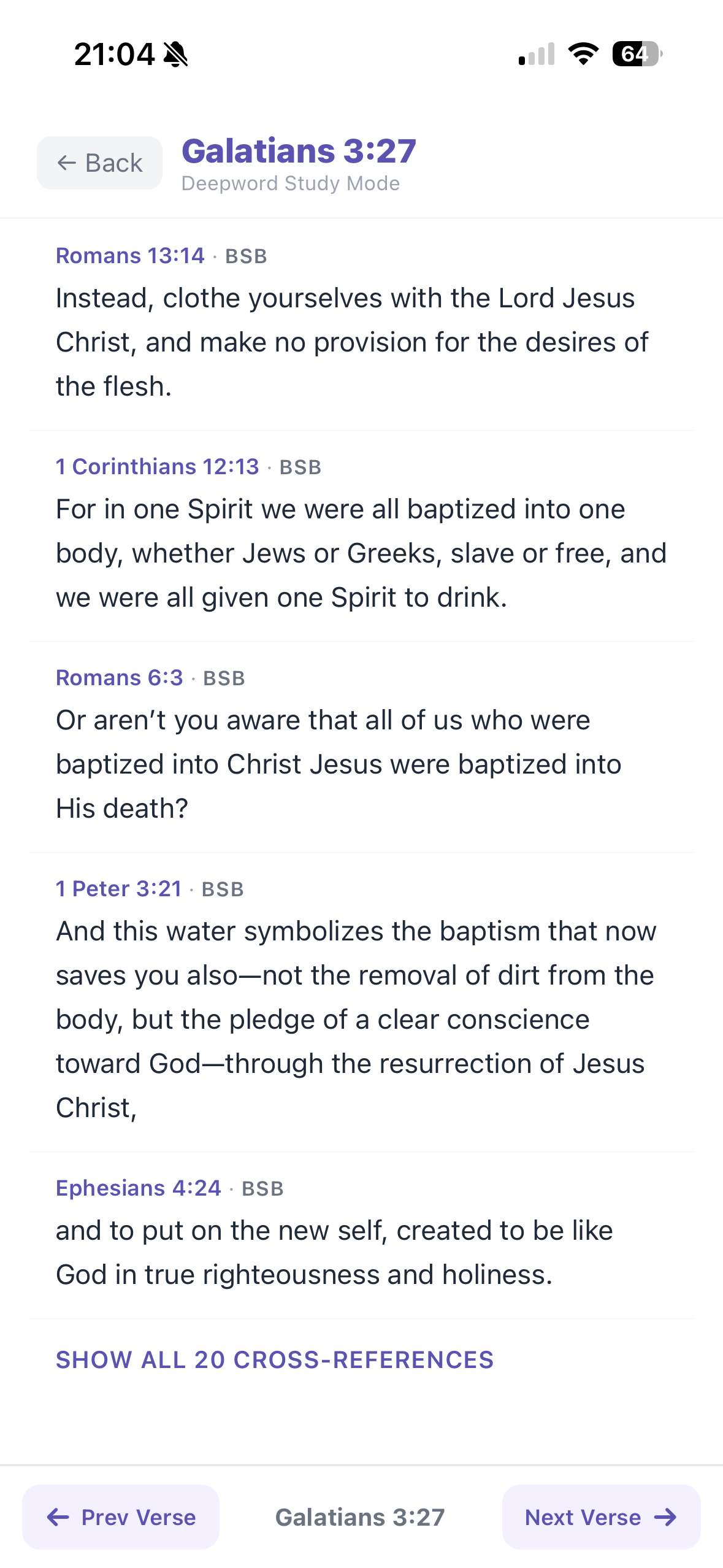 Cross-references showing related verses