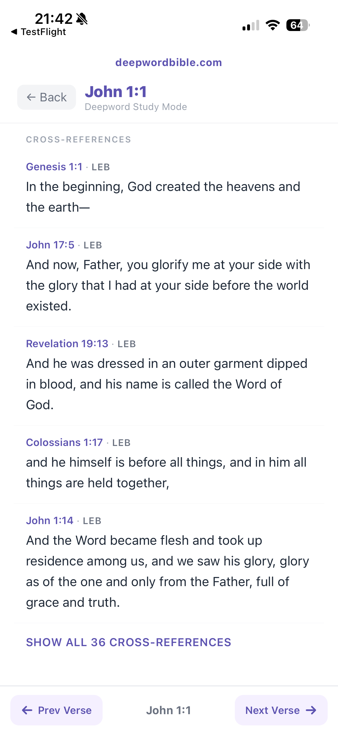 DeepWord: cross-references for John 1:1