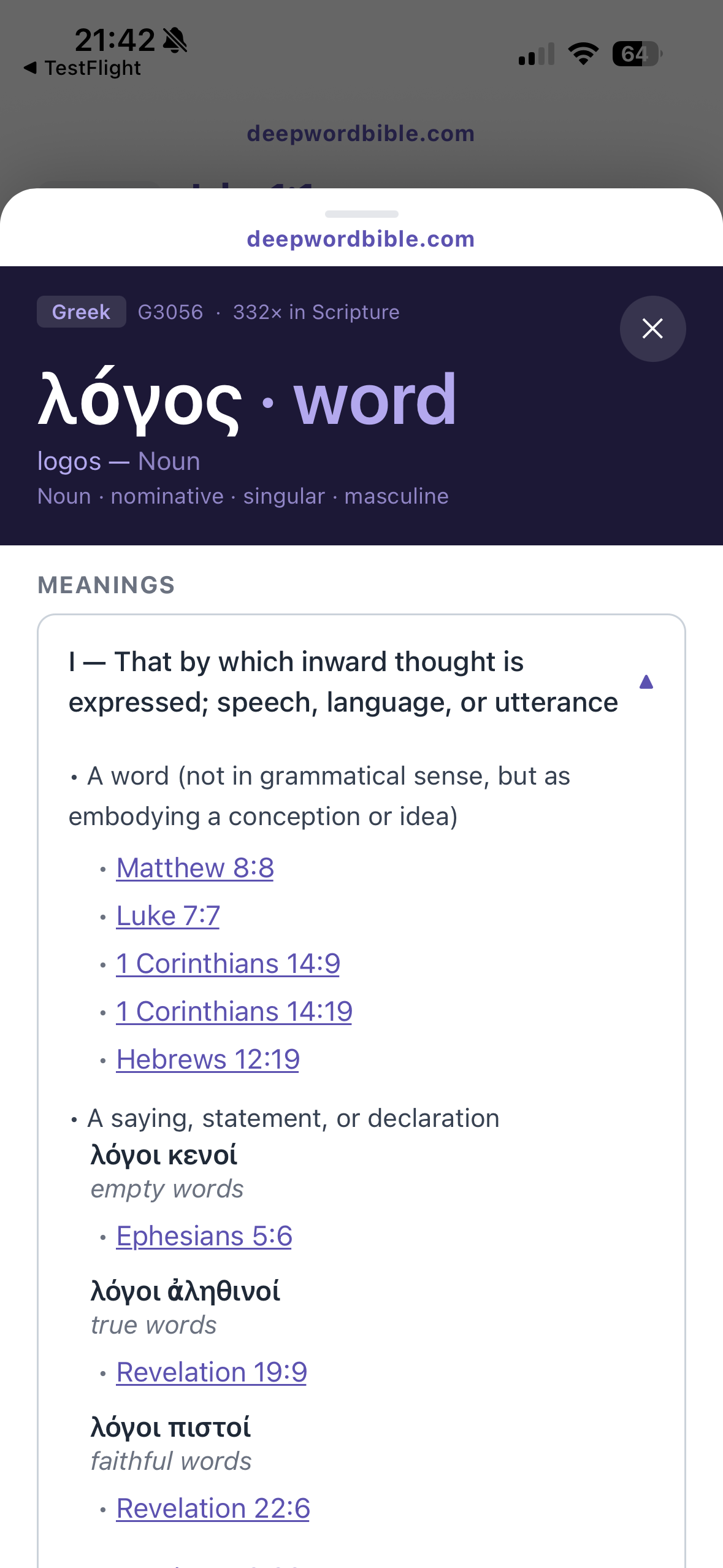 Word study: meanings