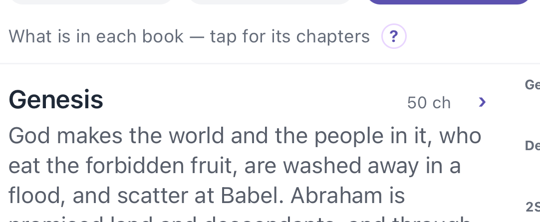 The Outline tab listing Genesis with a one-sentence summary of the book
