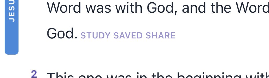 A verse marked with a colored saved-list spine tab