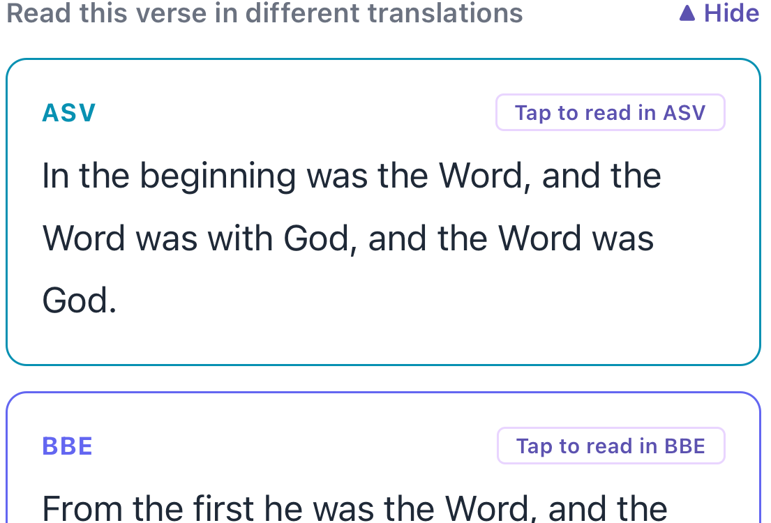 Genesis 1:1 shown across translations